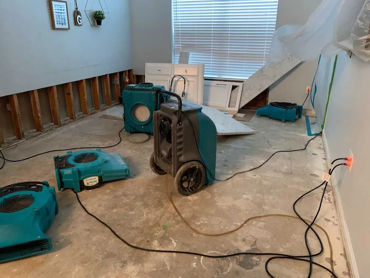 Dehumidifier in flood-cut room for Water Extraction & Removal in Tontitown